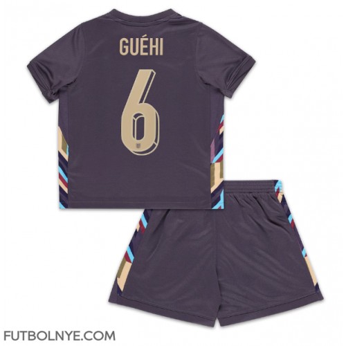 Camiseta Inglaterra Marc Guehi #6 Visitante Equipación para niños Eurocopa 2024 manga corta (+ pantalones cortos)